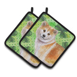 Caroline'S Treasures Shiba Inu Decorated Pot Holder, 7.5H X 7.5W, St Patrick'S Day