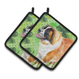 Caroline'S Treasures Saint Bernard Decorated Pot Holder, 7.5H X 7.5W, St Patrick'S Day