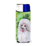 Caroline'S Treasures Medium White Poodle St Patrick'S Decorative Can Hugger, Slim, Multicolor