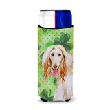 Caroline'S Treasures Afghan Hound St Patrick'S Decorative Can Hugger, Slim, Multicolor