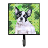 Caroline'S Treasures French Bulldog Black White St Patrick'S Wall Hook, Small, Multicolor