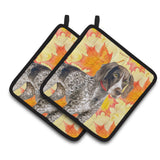 Caroline'S Treasures German Shorthaired Pointer Decorated Pot Holder, 7.5H X 7.5W, Fall Leaves
