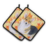 Caroline'S Treasures Pembroke Corgi Decorated Pot Holder, 7.5H X 7.5W, Fall Leaves