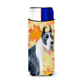 Caroline'S Treasures Harlequin Dane Fall Decorative Can Hugger, Slim, Multicolor