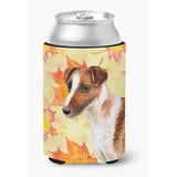 Caroline'S Treasures Smooth Fox Terrier Fall Decorative Can Hugger, Multicolor