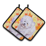 Caroline'S Treasures Bichon Frise Decorated Pot Holder, 7.5H X 7.5W, Fall Leaves