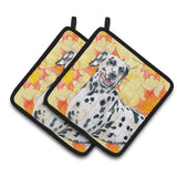 Caroline'S Treasures Dalmatian Decorated Pot Holder, 7.5H X 7.5W, Fall Leaves