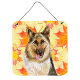Caroline'S Treasures German Shepherd Metal Print, 6H X 6W, Fall Leaves