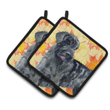 Caroline'S Treasures Giant Schnauzer Decorated Pot Holder, 7.5H X 7.5W, Fall Leaves