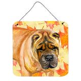 Caroline'S Treasures Shar Pei Metal Print, 6H X 6W, Fall Leaves