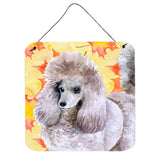 Caroline'S Treasures Poodle Metal Print, 6H X 6W, Fall Leaves