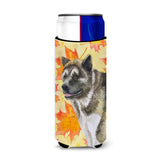Caroline'S Treasures American Akita Fall Decorative Can Hugger, Slim, Multicolor