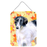 Caroline'S Treasures Borzoi Fall Metal Print, 16 X 12, Multicolor