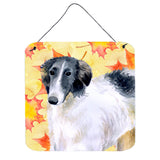 Caroline'S Treasures Borzoi Metal Print, 6H X 6W, Fall Leaves