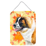 Caroline'S Treasures Saint Bernard Fall Metal Print, 16 X 12, Multicolor