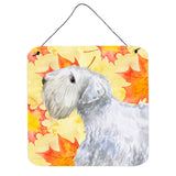 Caroline'S Treasures Sealyham Terrier Metal Print, 6H X 6W, Fall Leaves