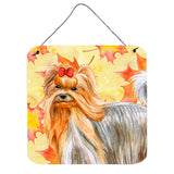 Caroline'S Treasures Yorkshire Terrier Metal Print, 6H X 6W, Fall Leaves