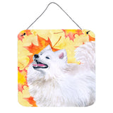 Caroline'S Treasures Samoyed Metal Print, 6H X 6W, Fall Leaves