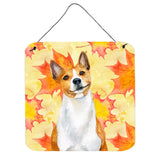 Caroline'S Treasures Basenji Metal Print, 6H X 6W, Fall Leaves