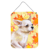 Caroline'S Treasures Chihuahua Leg Up Fall Metal Print, 16 X 12, Multicolor