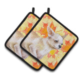 Caroline'S Treasures Chihuahua Leg Decorated Pot Holder, 7.5H X 7.5W, Fall Leaves