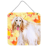 Caroline'S Treasures Afghan Hound Metal Print, 6H X 6W, Fall Leaves