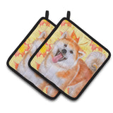 Caroline'S Treasures Akita Decorated Pot Holder, 7.5H X 7.5W, Fall Leaves