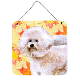 Caroline'S Treasures Bichon Frise #2 Metal Print, 6H X 6W, Fall Leaves