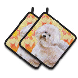 Caroline'S Treasures Bichon Frise #2 Decorated Pot Holder, 7.5H X 7.5W, Fall Leaves