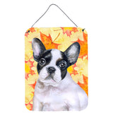 Caroline'S Treasures French Bulldog Black White Fall Metal Print, 16 X 12, Multicolor