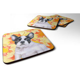 Caroline'S Treasures French Bulldog Black White Fall Decorative Coasters, Multicolor