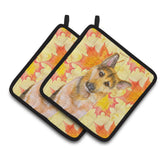 Caroline'S Treasures German Shepherd #2 Decorated Pot Holder, 7.5H X 7.5W, Fall Leaves