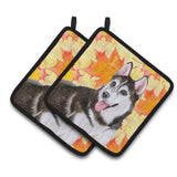 Caroline'S Treasures Siberian Husky #2 Decorated Pot Holder, 7.5H X 7.5W, Fall Leaves