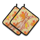 Caroline'S Treasures Pharaoh Hound Decorated Pot Holder, 7.5H X 7.5W, Fall Leaves