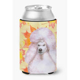 Caroline'S Treasures White Standard Poodle Fall Decorative Can Hugger, Multicolor