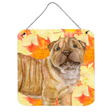 Caroline'S Treasures Shar Pei Puppy Metal Print, 6H X 6W, Fall Leaves