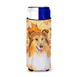 Caroline'S Treasures Sheltie Fall Decorative Can Hugger, Slim, Multicolor