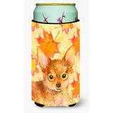 Caroline'S Treasures Toy Terrier Fall Decorative Can Hugger, Tall Boy, Multicolor