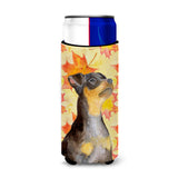 Caroline'S Treasures Miniature Pinscher #2 Fall Decorative Can Hugger, Slim, Multicolor
