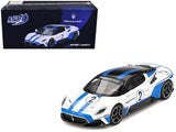 Maserati MC20 #2 White with Blue Stripes and Black Top Maserati Performance Experience 1/64 Diecast Model Car by BBR