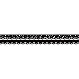 Double-Sided Border, Scalloped Edge, Happy Black, 39
