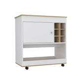 Camelia Bar Cart -Living Room -Light Oak / White