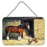 Caroline'S Treasures Horse And Chickens By Daphne Baxter Wall Or Door Hanging Prints Bdba0087Ds812, 8Hx12W, Multicolor
