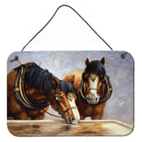 Caroline'S Treasures Horses Taking A Drink Of Water Wall Or Door Hanging Prints Bdba0119Ds812, 8Hx12W