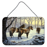 Caroline'S Treasures Horses In Snow By Daphne Baxter Wall Or Door Hanging Prints Bdba0122Ds812, 8Hx12W, Multicolor