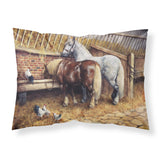 Caroline'S Treasures Horses Eating With The Chickens Fabric Standard Pillowcase Bdba0135Pillowcase, Multicolor