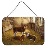 Caroline'S Treasures Cows Calves In The Barn Wall Or Door Hanging Prints Bdba0179Ds812, 8Hx12W