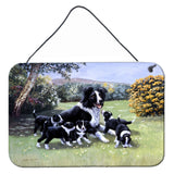 Caroline'S Treasures Border Collie Puppies With Momma Wall Or Door Hanging Prints Bdba0257Ds812, 8Hx12W, Multicolor