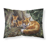 Caroline'S Treasures A Family Of Foxes At Home Fabric Standard Pillowcase Bdba0283Pillowcase, Multicolor