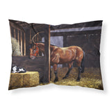 Caroline'S Treasures Horse In Stable With Cat Fabric Standard Pillowcase Bdba0295Pillowcase, Multicolor